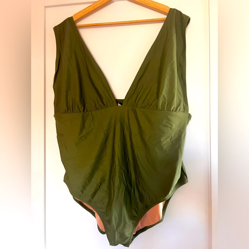 J.Crew V-Neck One-Piece Bathing Suit | Size: 24 | Color: Safari